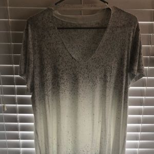 White and splattered painted shirt